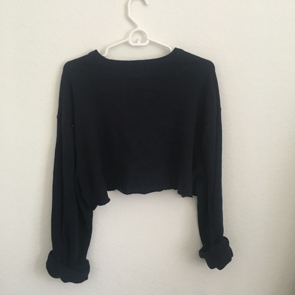 Navy striped crop sweater - Picture 4 of 4